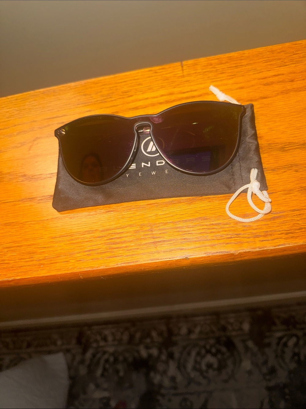 Blenders North Park x2 Round Black Sunglasses with Soft Pouch